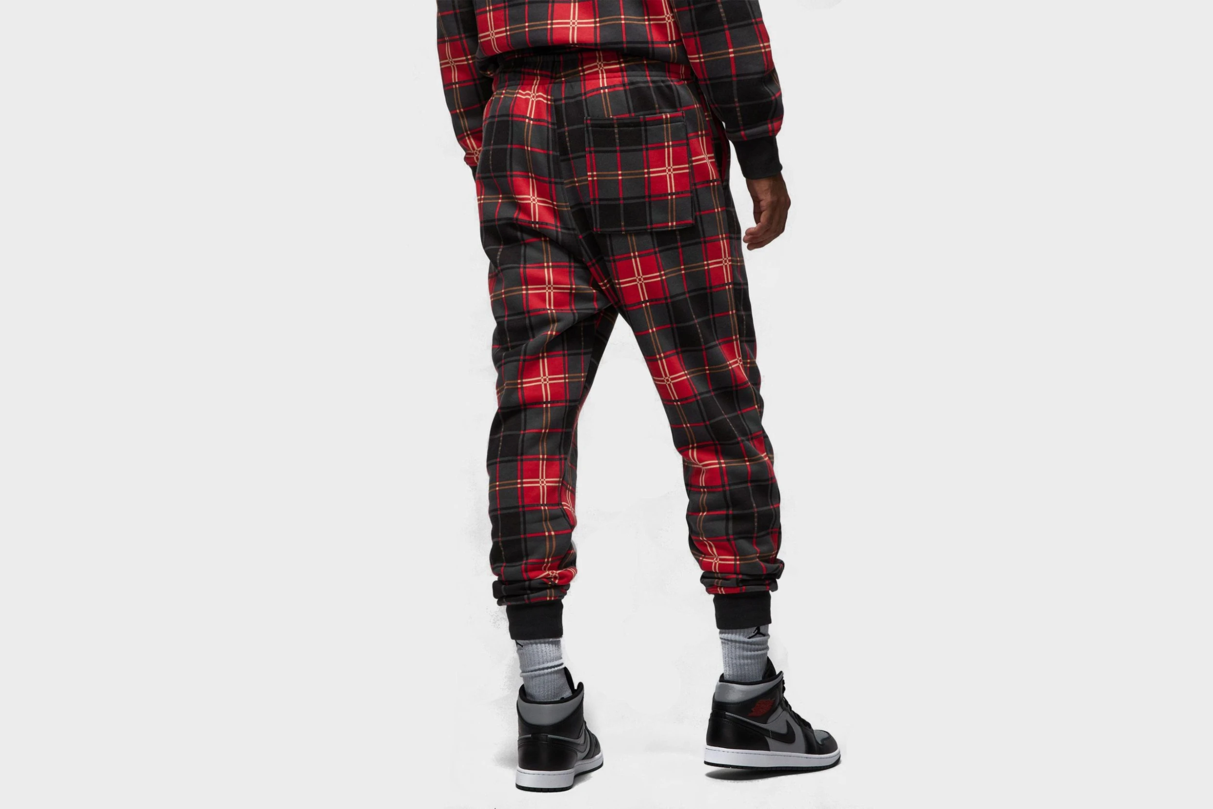 Jordan Essential Holiday Fleece Sweatpants (Fire Red/Dark Driftwood) - Image 2