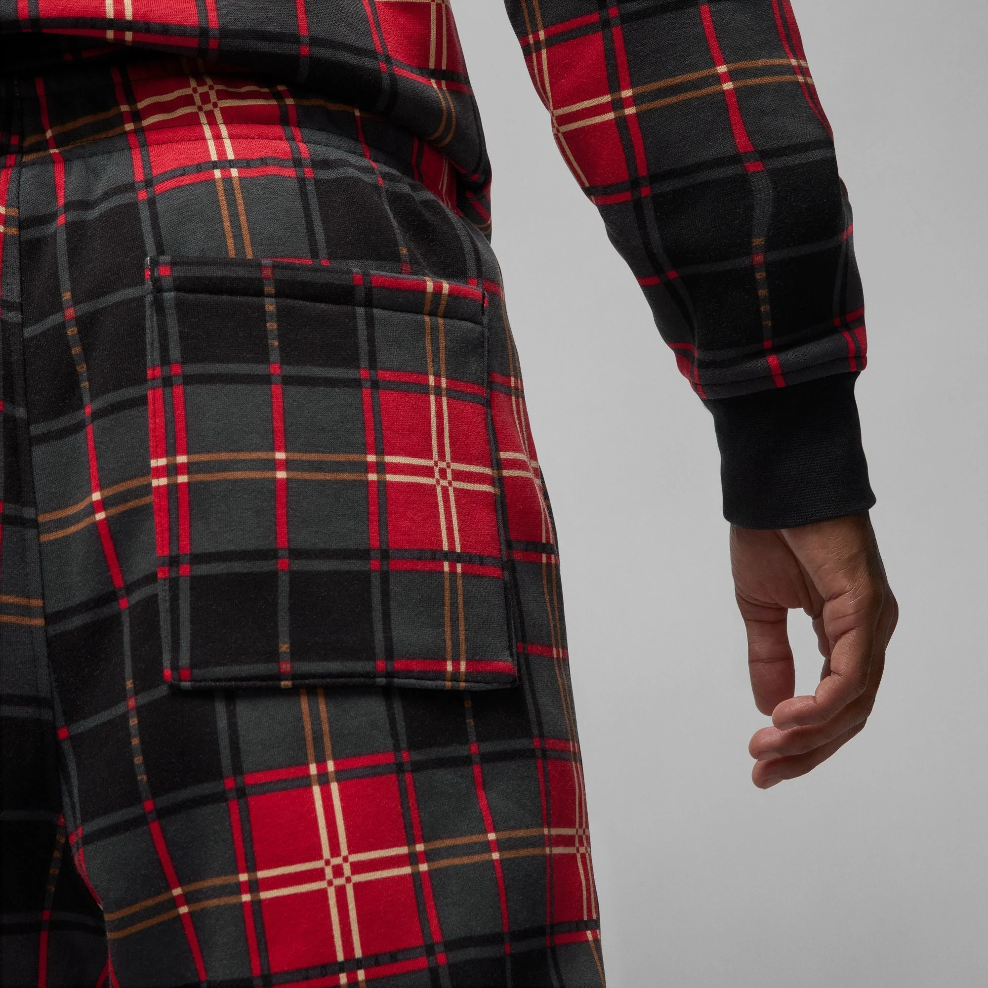 Jordan Essential Holiday Fleece Sweatpants (Fire Red/Dark Driftwood) - Image 6