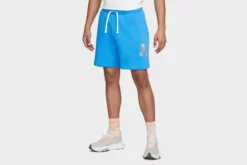 Nike Sportswear Fleece Shorts (LT Photo Blue/White/Orange)