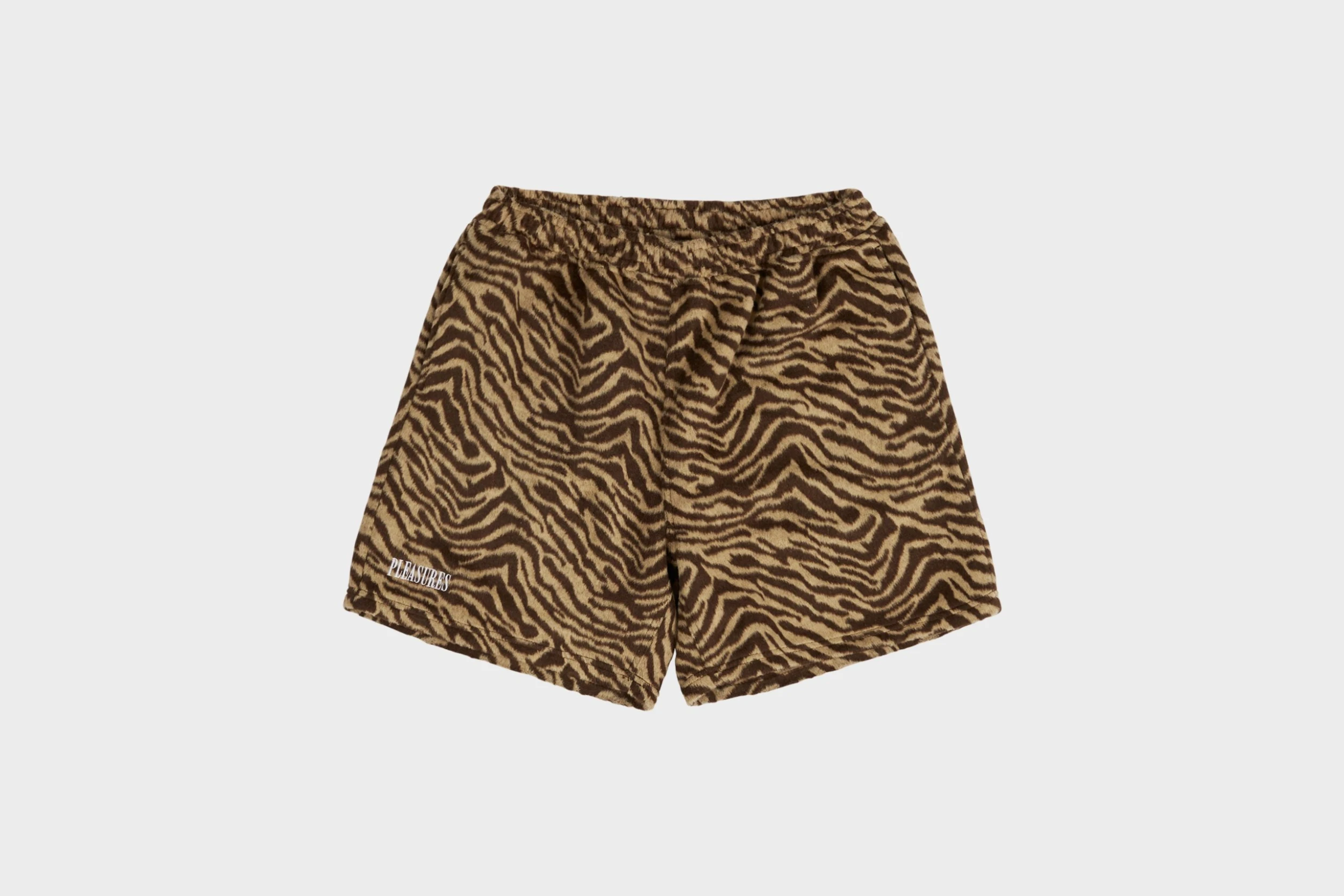 Pleasures Breaker Fuzzy Stripe Shorts (Tan)
