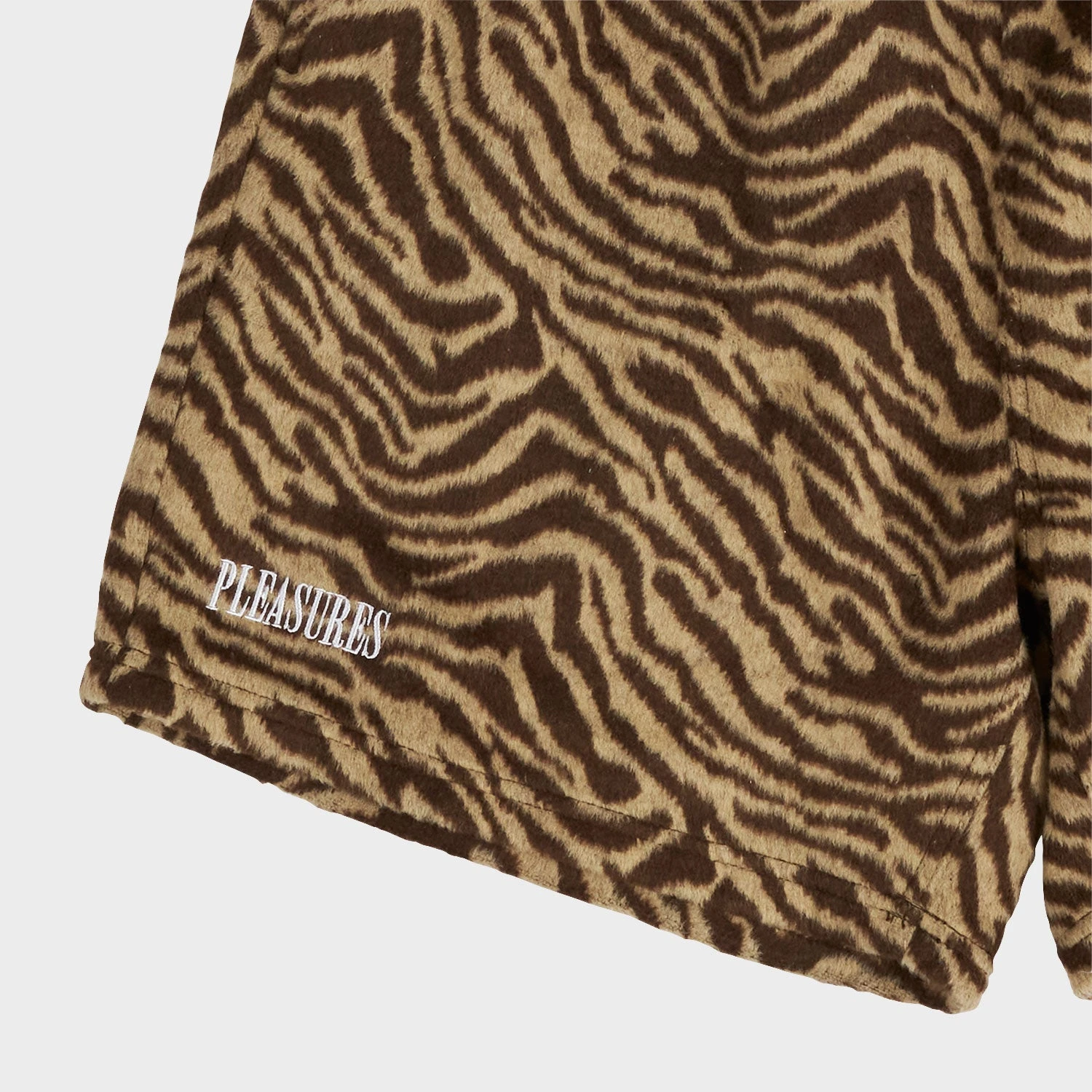 Pleasures Breaker Fuzzy Stripe Shorts (Tan) - Image 3