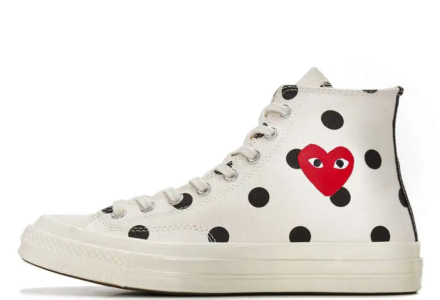 Converse Chuck Taylor All-Star 70s Hi Comme Des Garcons CDG Polka Dot White